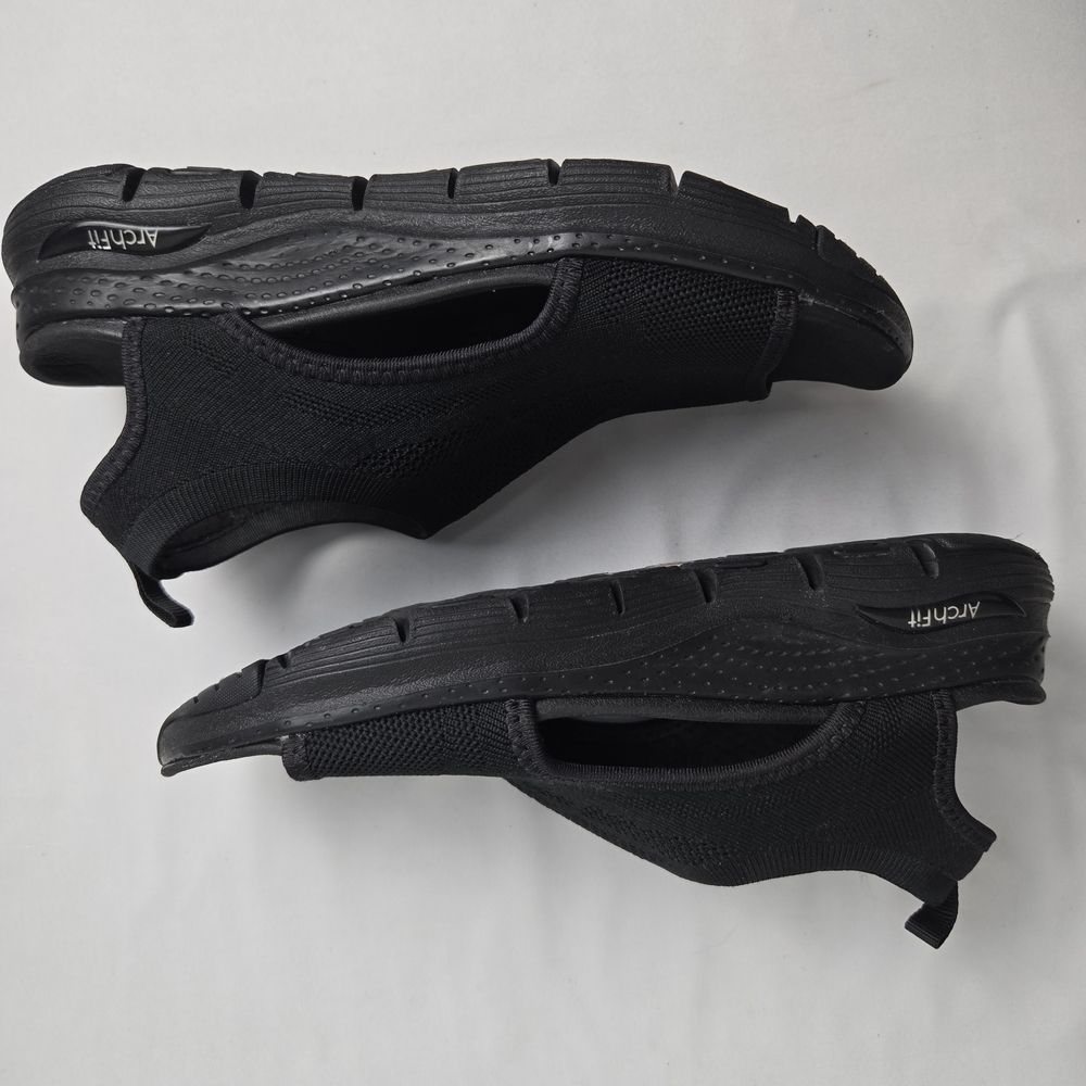 Skechers Sandals Womens 7 Arch Fit City Catch Slingback Black Peep Toe SN 119236 - Picture 11 of 11